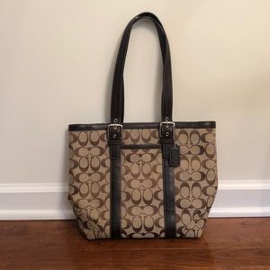 Coach Brown Canvas Tote